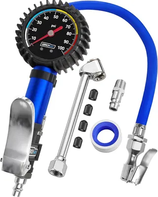 Productafbeelding van Bandenspanningsmeter met luchtpomp, 0-10 bar, geschikt voor auto's en luchtcompressoren