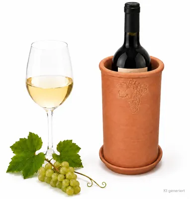 Produktbild von Weinkühler + Untersetzer Terrakotta Ø11,5cm Flaschenkühler Sekt Wasser