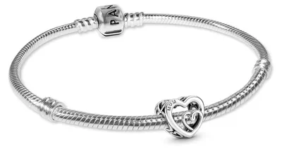 Produktbild von Pandora 21484 Damen-Starterarmband Silber Geschenk-Set Mom Unendliche Herzen, 19 cm