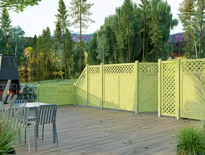 Produktbild von Massivzaun mit Rankgitter 180x180 cm Fichte KDI grün