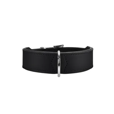 Produktbild von Hunter Halsband Basic, Hund, Standardkragen, Schwarz, Leder, Einfarbig, S-M