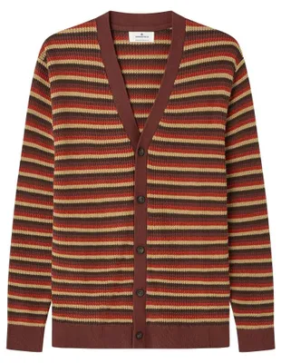 Produktbild von Springfield Gg7 Structure Striped Strickjacke, gestreift, Orange, M für Herren