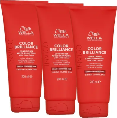 Produktbild von Wella Invigo Color Brilliance 3 x 200 ml Conditioner kräftiges Haar Set