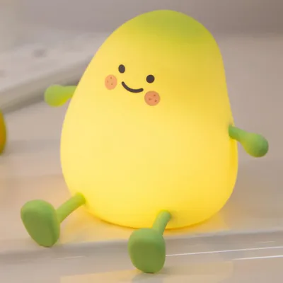 Kawaii Enten Nachtlicht Aus Silikon - USB Aufladbar, Dimmbar, Mit Timer, Kinderzimmerlampe, Geschenk