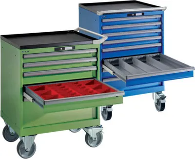 Produktbild von Lista Schubladenschrank - fahrbar - 78.154.080 - 723 x 564 x 725 mm (HxBxT) - 5 Schubladen - 75 kg - Code Lock - Taubengrau (NCS S 4502-B)