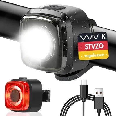 Image de Kit d'éclairage vélo Homologué StVZO Rechargeable USB