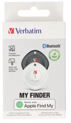 Immagine prodotto di Tracker Bluetooth Verbatim, My Finder, per dispositivi Apple come iPhone, iPad, MacBook, con portachiavi, set di 2