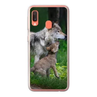 Produktbild von MuchoWow® Handyhülle Schutzhülle Hülle für Samsung Galaxy A20e Wolf - Baby - Wald Silikon Softcase Handy Hülle - Abdeckung