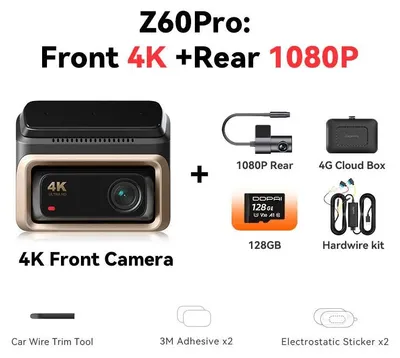 Produktbild von Dashcam – 4K-Autokamera mit GPS, Nachtsichtfunktion und 24/7-Parküberwachung
