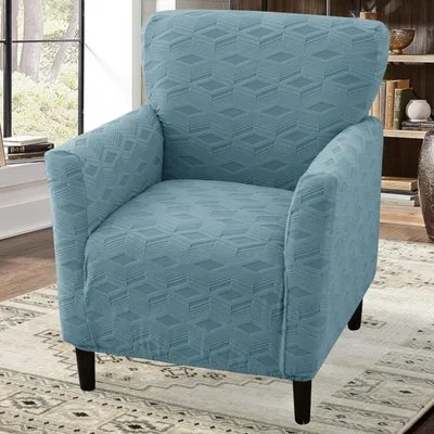 Produktbild von Sesselüberwurf Stretch Himmelblau mit Armlehnen, wasserdicht