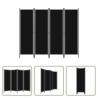 Image de The Living Store 4-pièces Séparation de pièce Noir 200x180 cm