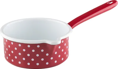 Produktbild von Riess Emaille Stielkasserolle Ø 14 cm 0,75 l Pünktchen Rot