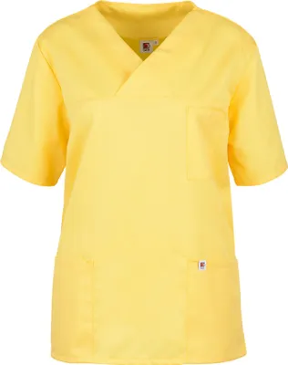 Produktbild von beb MEDIZIN/PFLEGE Uni KASACK Kurzarm V-Neck Lyocell Gelb L