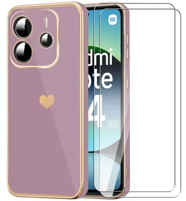 Image de Coque + 2 Verres Trempés pour Xiaomi Redmi Note 14 4G, Silicone Antichoc Souple Slim Violet