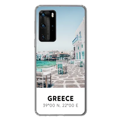 Produktbild von MuchoWow® Handyhülle Schutzhülle Hülle für Huawei P40 Pro Griechenland - Meer - Blau Silikon Softcase Handy Hülle - Schutz