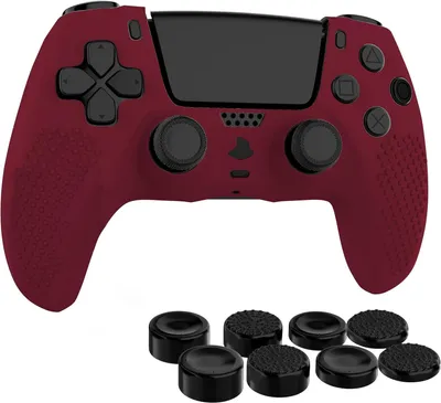 Obrázok produktu pre Ochranné puzdro – vhodné pre DualSense a PlayStation 5 – silikónové puzdro – ovládač – 8 analógových páčok – kryt pre bezdrôtový ovládač PlayStation v žltej farbe