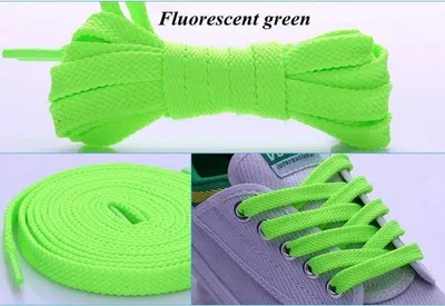 Obrázek produktu pro Šněrovací tkaničky | ploché | 100 cm | fluorescenční zelená