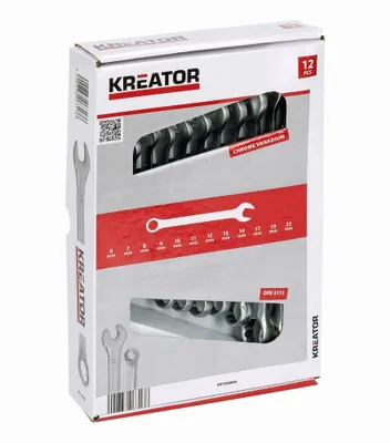Obrázek produktu pro KREATOR sada klíčů očko/otevřený 8-22mm 12ks KRT500009