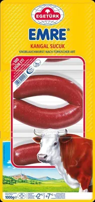 Produktbild von Egetürk Emre Kangal Sucuk 2x 1kg Knoblauch-Wurst nach türkischer Art Rindfleisch