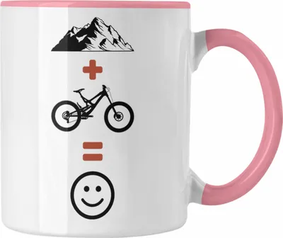 Produktbild von Trendation - Mountainbike Tasse Geschenk Berge Downhill MTB Fahrer Geschenkidee (Rosa)