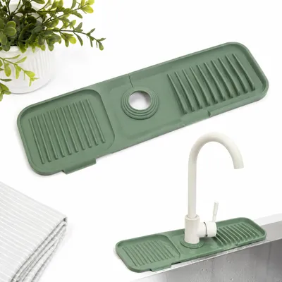 Productafbeelding van Spoelbakmat - Afvoergatbeschermer - 45 x 14 cm - Groen