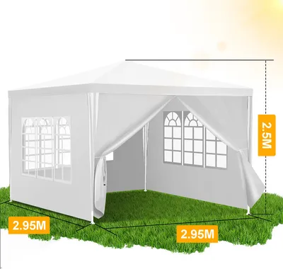 Produktbild von 3x3m /3x6m Pavillon mit Seitenwänden, wasserdicht,UV-Schutz Gartenzelt Partyzelt, Gartenpavillon