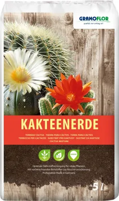 Produktbild von Kaktussubstrat für Kakteen und Sukkulenten, drainagefähig, belüftend und nährstoffreich, 5 l