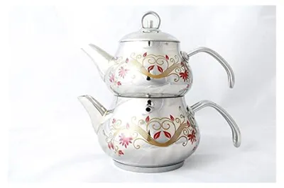 Produktbild von Mini Teekocher Set aus Edelstahl, 2 Liter