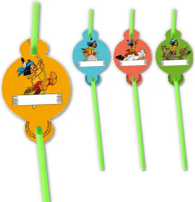Produktbild von 8 Yakari Trinkhalme mit Namensschild