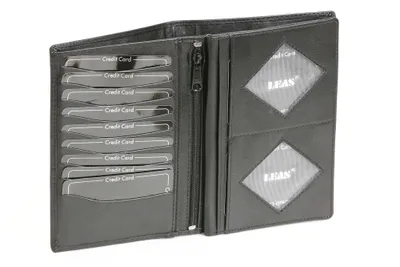 Produktbild von LEAS Brieftasche in Buchform Echt-Leder, schwarz Special-Edition