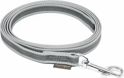 Produktbild von Mystique® Gummierte Leine 12mm ohne Handschlaufe Standard Karabiner grau 2m