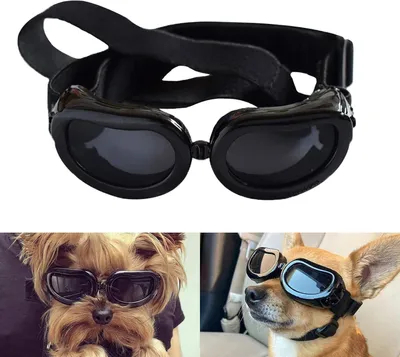 Produktbild von Dog Goggles Anti-Uv Dog Sunglasses,Pet Goggles With Adjustable Straps For Cats Small Dogs-Black