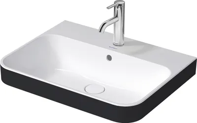 Produktbild von Duravit DU Aufsatzbecken Happy D.2 Plus 600mm Anthrazit matt/Weiß,m.ÜL,m.HLB,1 HL