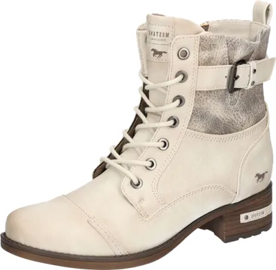 A single beige boot is shown against a white background.