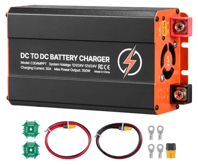 Produktbild von DC-DC Batterieladegerät - MPPT Ladebooster 30 A 350 W - Dual-Eingang Solarpanel/Lichtmaschine - 12 V/24 V Ein- & Ausgang - Für LiFePO4 & Bleiakkus - Wohnmobil & Notstrom Zuhause