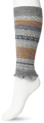 Produktbild von Bonnie Doon Beinstulpen mit skandinavischem Muster, Grau – Uni – Damen und Herren – Folkloristisches Muster – Gestrickte Beinstulpen – Ärmel – Robust – Wunderbar warm – Wolle – Legierung – BP051729.115