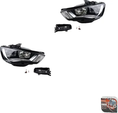 Zdjęcie produktu dla Johns, zestaw reflektorów + Osram Night Breaker Laser pasujący do Audi A3 8V 04/12-5 8V0941003 8V0941004 8V0941699D 8V0941700D