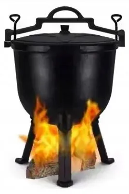 Zdjęcie produktu dla Kociołek Żeliwny Garnek Myśliwski Węgierski Na Pieczonki Ognisko Grill 8L
