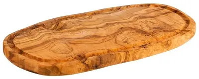 Produktbild von Servierbrett "OLIVE", 34,5 x 18,5 cm, Höhe 2 cm, mit Saftrille, Olivenholz, naturbedingte Abweichung in Form, Maserung und Größe