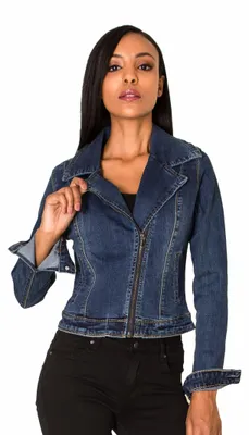 Produktbild von Nina Carter Art: S389 Damen Jeansjacke Denim-Jacke Übergangsjacke (Blau (S389-3)