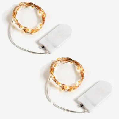Productafbeelding van 2 meter 20 lEDs sfeerverlichting - 2-delig - Batterijgevoed (Inclusief)