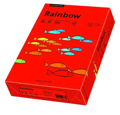 Produktbild von PAPYRUS Multifunktionspapier Rainbow A4 80 g/qm intensivrot 500 Blatt