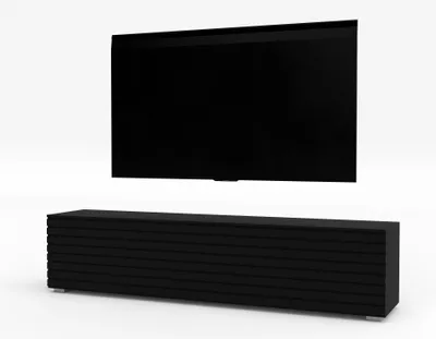 Image de AX LIVING Zivolli Buffet bas 160 cm noir façade à lamelles