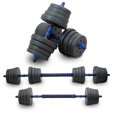 Produktbild von Lacestone 2in1 Hantelset 30 Kg Kurzhantel Langhantel Set Hanteln Krafttraining Gewichte MS-18213