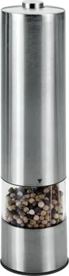 Produktbild von Metaltex Elektro Pfeffermühle, Edelstahl, hochwertiges Keramikmahlwerk, 22 cm