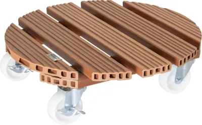 Produktbild von WAGNER Pflanzenroller WPC Ø 38,5 x 11 cm, für außen & innen, terracotta, wetterfest, 2 Feststeller, Tragkraft 150 kg - 20055501