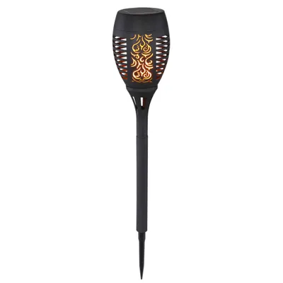 Produktbild von LED Solar Steckleuchte, schwarz, Feuereffekt, H 49,5 cm