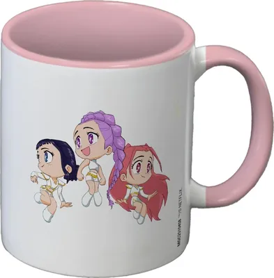 Obrázok produktu pre K-Pop Demon Hunters - hrnček na kávu, "Chibi", Huntr/X PM12505 (jedna veľkosť) (biela/ružová)