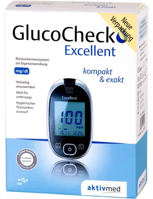 Obrázek produktu pro Glucocheck Excellent sada glukometrů pro měření glykémie mg/dl 1 ks