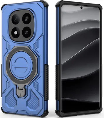 Produktbild von Robuste Handyhülle für Xiaomi Redmi Note 14 Pro+ 5G mit Ringhalter Ständer Stoßfest, Magnetisch, Dual-Layer Schutz Blau